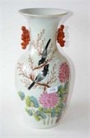 Large Chinese vase with bird & blossom decoration