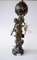 Antique French figural mystery swinging clock,