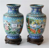 Pair of Chinese cloisonne vases each