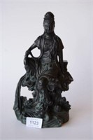 Cast bronze seated guanyin,