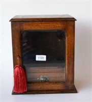 Antique oak smoker's cabinet,