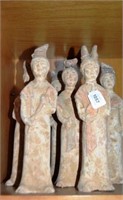 Set of six Chinese Tang style pottery female