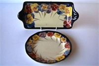 2 pieces of Royal Doulton pansy ware,