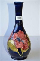Tall Moorcroft pottery 'Hibiscus' pattern vase,