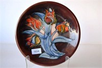 Moorcroft 'Tulips' plate, designed by Sally Tuffin