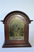 Antique bracket clock, arched form, oak case,
