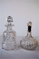 2 various early cut crystal decanters,
