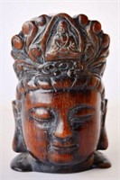 Carved Chinese horn bust of Guanyin