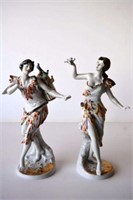 Pair of Wallendorf figurines of forest nymphs,