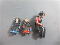 Cast Iron Amish Woman and Children Figures