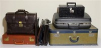 9 Pc Lot - Vintage Suitcase, Satchels & Briefcases