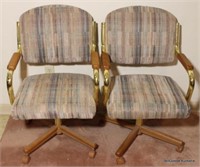 2 Pc Lot - Rolling Upholstered Chairs