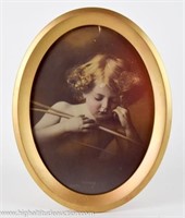 Gold Framed "Cupid Asleep" Portrait Print