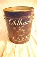 Oldham's Lard Advertising Can