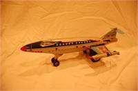 Vintage Tin Litho Friction Air Plane Toy