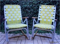 Outdoor Furniture - Pair of Folding Rocking Chairs