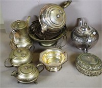 Quantity vintage silver plate table ware