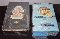 (2) 1990's Unopened Wax Boxes Baseball & Basketbal