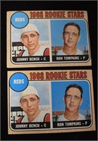 (2) 1968 Johnny Bench Topps Rookie Cards