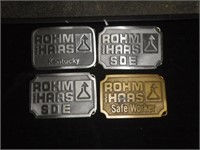 4 Rohm and Haas Belt Buckles