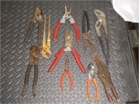 Assorted Pliers, Vise Grips and Channel Locks