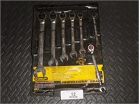 Stanley 7 Pc Reversible Ratcheting Wrench Set SAE