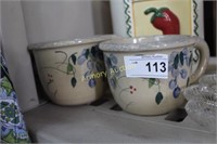 HAND PAINTED POTTERY LARGE MUGS
