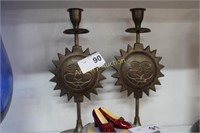 BRASS CANDLE HOLDERS - SUN DECORATIONS