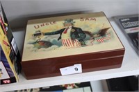 UNCLE SAM CIGAR HUMIDOR BOX