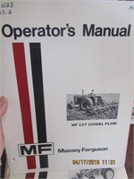 70's Massey-Ferguson MF 127 Chisel Plow Operator's