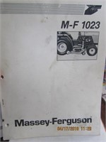 '87 Massey-Ferguson M-F 1023 Manual