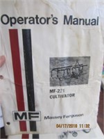 70's Massey-Ferguson MF-221 Cultivator Operator's