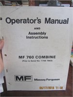 70's Massey-Ferguson MF 760 Combine Operator's