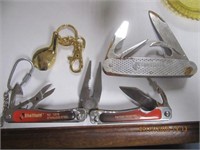 2 Sheffield Pocket Knives & Golf Club Key Chain