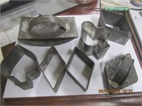 7 Antique Tin Metal Cookie Cutters