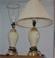 Matched pair Porcelain Table Lamps 1 Shade