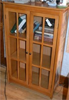 2 Door Multi Pane Style Book Cabinet Shelf