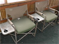 2 Folding Camp Chairs With Trays