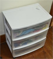3 Drawer Plastic Unit With Contents Doll Coths