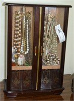 2 Glass Door Jewelry Box With Contents