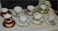 9 Sets Vintage Cups & Saucers