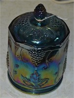 Vintage Carnival Glass Covered Candy Jar