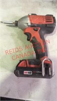 Milwaukee 18V cordless drill with battery