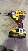 Dewalt 20V cordless drill with battery no charger