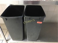 2 Black Trash Bins