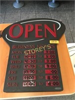 Illuminated OPEN Sign w/ Hours