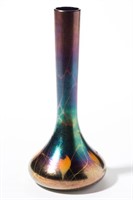 IMPERIAL FREE HAND HEART AND VINE ART GLASS VASE,