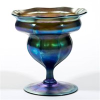 TIFFANY FAVRILE BLUE IRIDESCENT ART GLASS