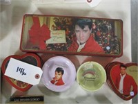 Collection of vintage Elvis Valentine tins and