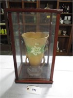 Roseville Vase 687-12 in display case slight chip